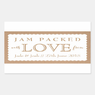 Kraft Papper White Wedding Favor Sylt Burk Sticker Rektangulärt Klistermärke