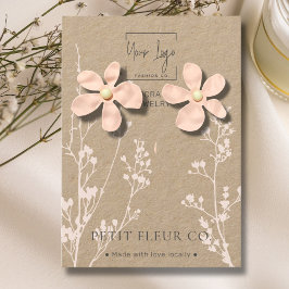 Kraft Papper Wildblomma QR Jewelry Visning Card