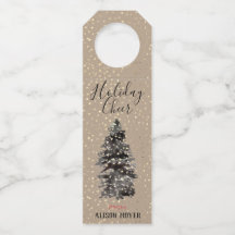 Kraft Papper Woodland Träd Guld Snö Elegant