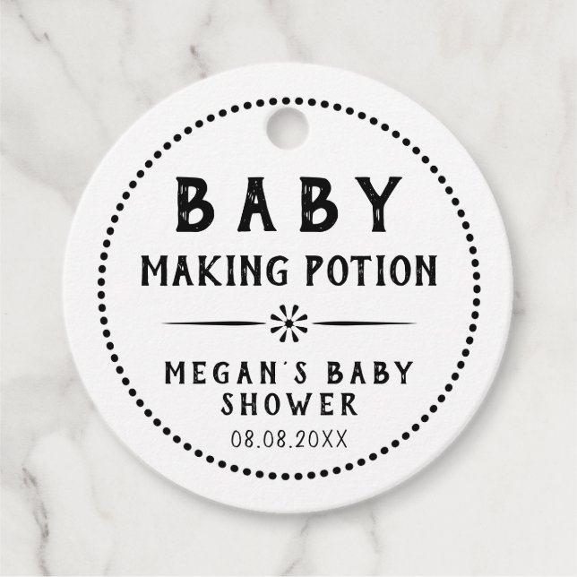 Kraft Pappra Baby Skapar Potion Gåvor Etiketter (Framsida)