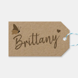 Kraft Pappra enkla handgjorda gåvor Namnteckning Presentetikett