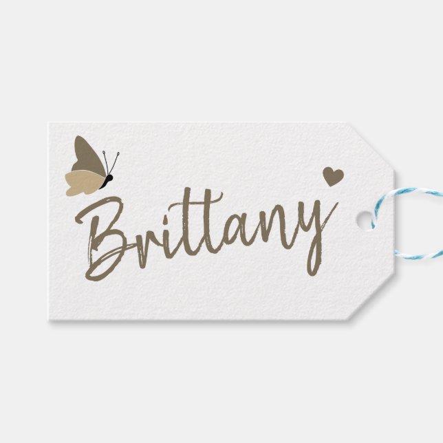 Kraft Pappra enkla handgjorda gåvor Namnteckning Presentetikett (Framsidan (Horisontell))