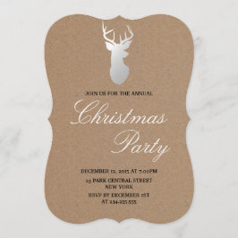 Kraft Papprare Silver Antler Rustic jul Party Inbjudningar