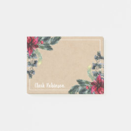 Kraft Papprare Spruce Red Poinsettia Post-it Block