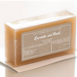 Kraft papprare stil w vit text kosmetics burk etik fraktsedel