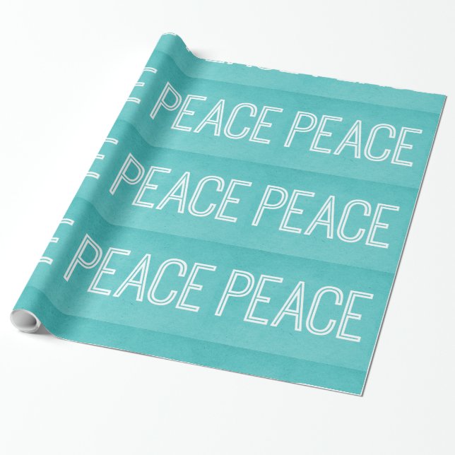 Kraft Peace Wrapping Papper, Aqua Presentpapper (Utrullad)