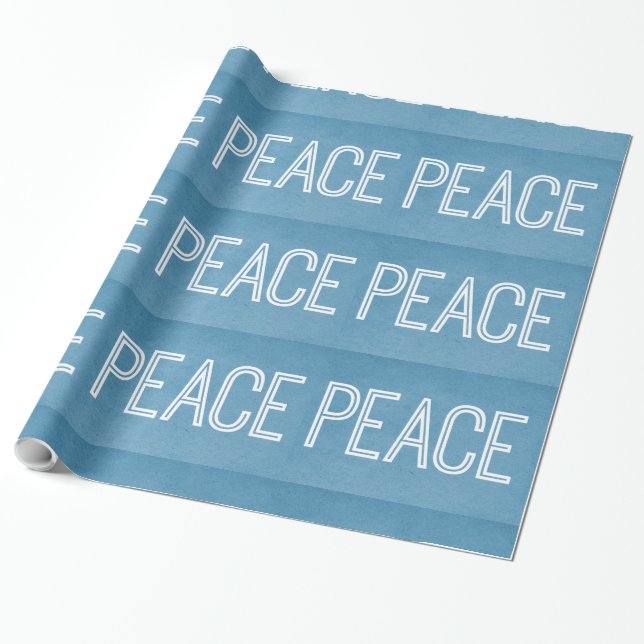 Kraft Peace Wrapping Papper, Blue Presentpapper (Utrullad)