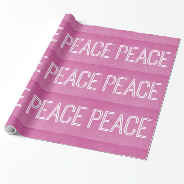 Kraft Peace Wrapping Papper, Rosa Presentpapper (Utrullad)