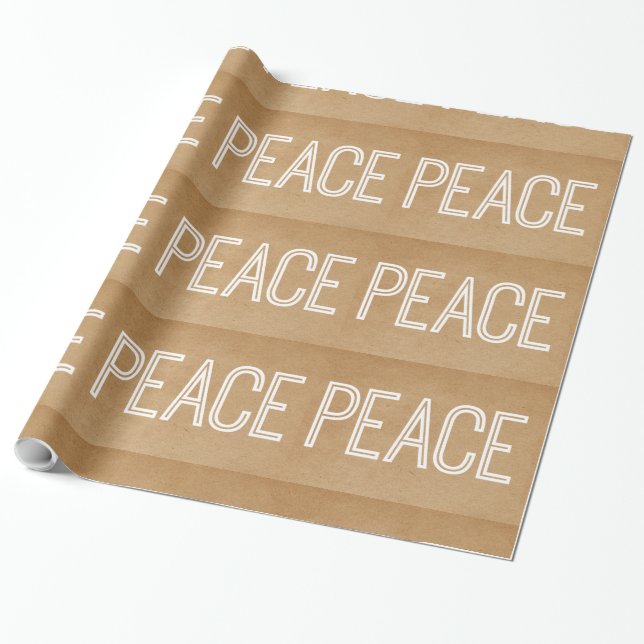 Kraft Peace Wrapping Papper, Tan Presentpapper (Utrullad)