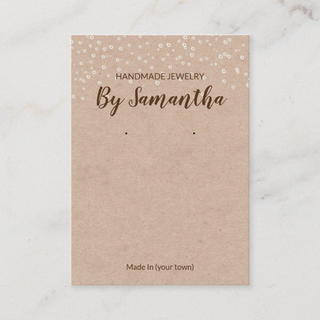 Kraft Pearl Handmade Earring and Necklace Visning Visitkort (Framsida)