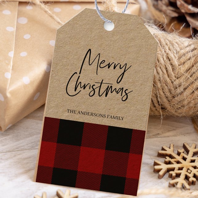 Kraft Red Buffalo Play & God jul Presentetikett (Skapare uppladdad)