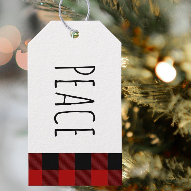 Kraft Red Buffalo Play & Peace God Jul Presentetikett (Skapare uppladdad)