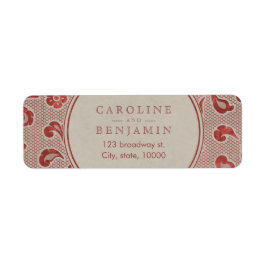 Kraft red Snöre rustic bröllop returadress Returadress Etikett