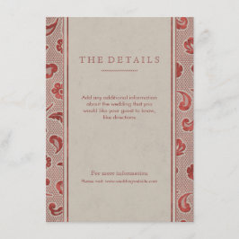 Kraft red Snöre rustic landsbyggsbröllop-detaljkor Tilläggskort