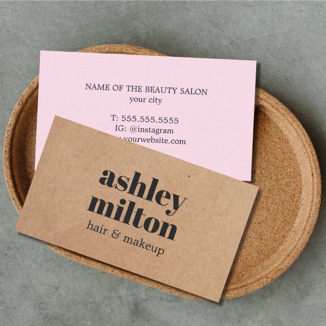 Kraft Ro Hair Makeup - minimalistiskt tryckt Visitkort (Skapare uppladdad)
