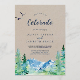 Kraft Rocky Mountain Colorado Destination Wedding Inbjudningar