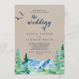 Kraft Rocky Mountain Destination Bröllop of the of Inbjudningar