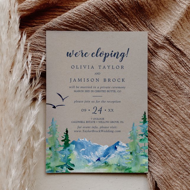 Kraft Rocky Mountain Elopement Reception Inbjudningar (Skapare uppladdad)