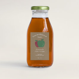 Kraft & Rustic Apple Cider Vinegar Flaska-etikett Vinetikett