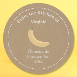 Kraft & Rustic Banana Sylt etikett Sticker