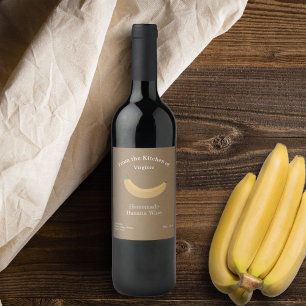 Kraft & Rustic Banana Vin Flaska etikett Sticker