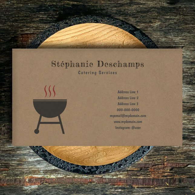 Kraft & Rustic BBQ-Affärskort Visitkort (Kraft & Rustic BBQ Business Card)