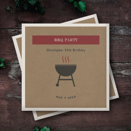 Kraft & Rustic BBQ Party Birthday Pappersservett