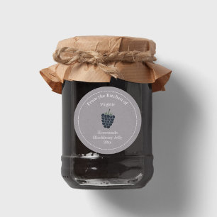 Kraft & Rustic Blackberry Jelly Label Sticker Runt Klistermärke
