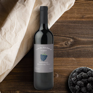Kraft & Rustic Blackberry Vin Flaska-etikett Vinflaska Etikett