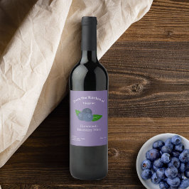 Kraft & Rustic Blueberry Vin Flaska etikett Sticke