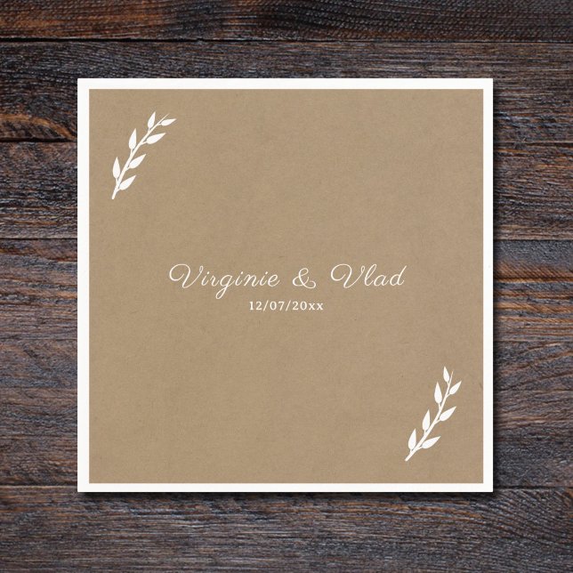 Kraft & Rustic Bröllop Napkins Pappersservett (Kraft & Rustic Wedding Napkins)