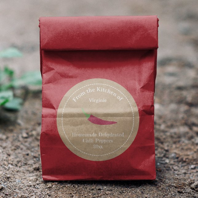 Kraft & Rustic Chili Peppers etikett Sticker (Kraft & Rustic Chili Peppers Label Sticker)