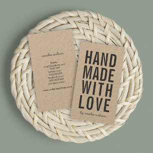 Kraft Rustic Handmade med Kärlek Social Media Visitkort