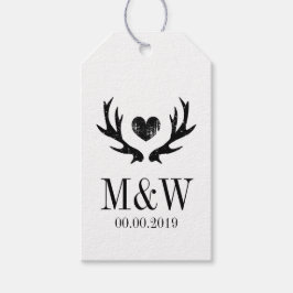 Kraft Rustic hjort antler bröllopsförmånliga märkr Presentetikett