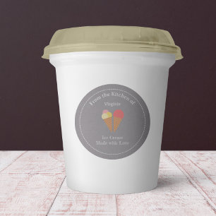 Kraft & Rustic Ice Cream Etikett Klistermärke