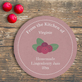 Kraft & Rustic Lingonberry Sylt etikett Sticker