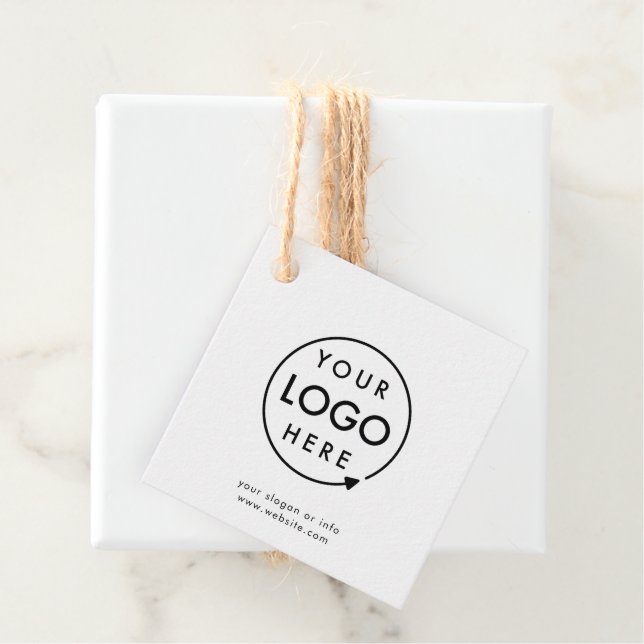 Kraft Rustic Logotyp | Affärsmodern minimal Gåvor Etiketter (På plats)