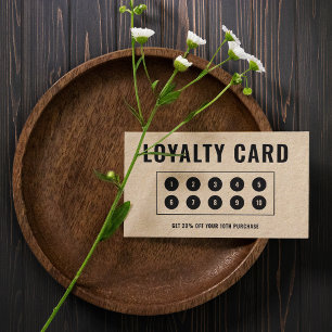 Kraft Rustic Logotyp Modern minimalistisk affärs Lojalitetskort