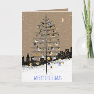 Kraft Rustic Metropolitan Sparse Julgran Helgkort
