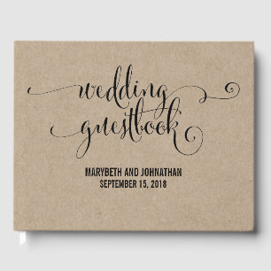 Kraft Rustic Modern Vi gör Bröllop Guest Bok