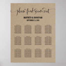 Kraft Rustic Modern Vi gör Bröllop-sätesdiagram Poster