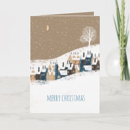 Kraft Rustic Nordic Houses Snowy Mountain Village Helgkort