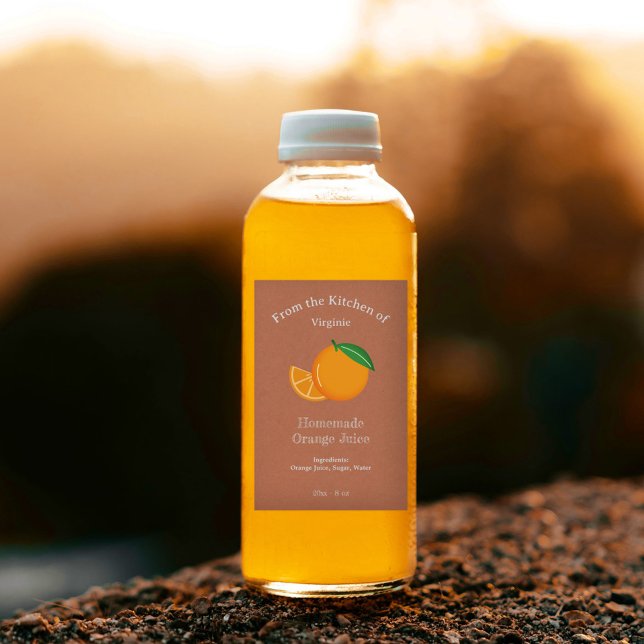 Kraft & Rustic Orange Juice Flaska Label Sticker Vinetikett (Kraft & Rustic Orange Juice Bottle Label Sticker)