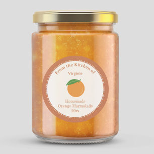 Kraft & Rustic Orange Marmalade Label Sticker Runt Klistermärke