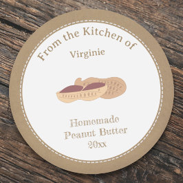 Kraft Rustic Peanut Butter Label Sticker Runt Klistermärke