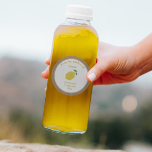 Kraft Rustic Sylt, Lemon eller Lemonade Label Stic Runt Klistermärke