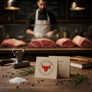 Kraft Rustic Vintage Logotyp Catering Visitenkort Fyrkantigt Visitkort