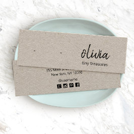 Kraft Script Stud Earring Visning Card Litet Visitkort