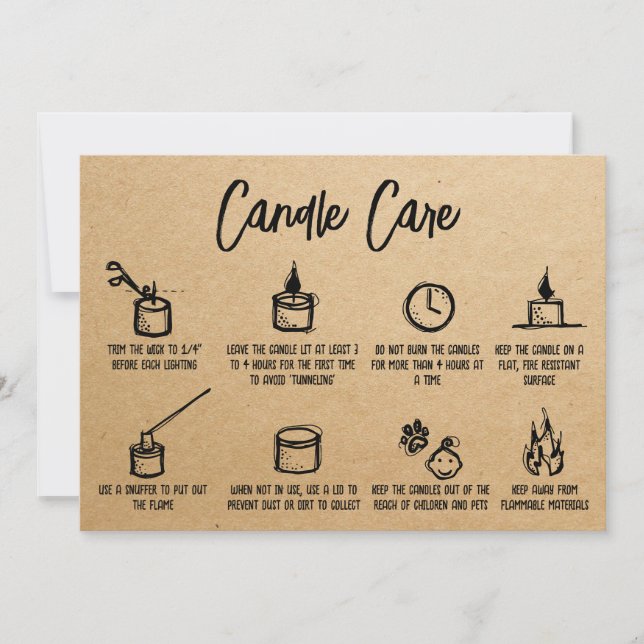Kraft Simple Candle Care Tack Add Logotyp Kort (Framsida)