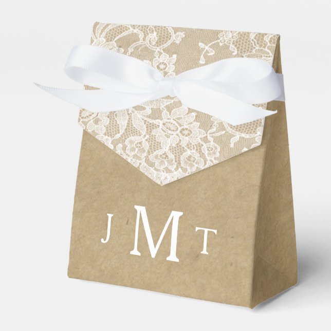 Kraft & Snöre Bröllop-samlingen Presentaskar (Framsidan Sidan)